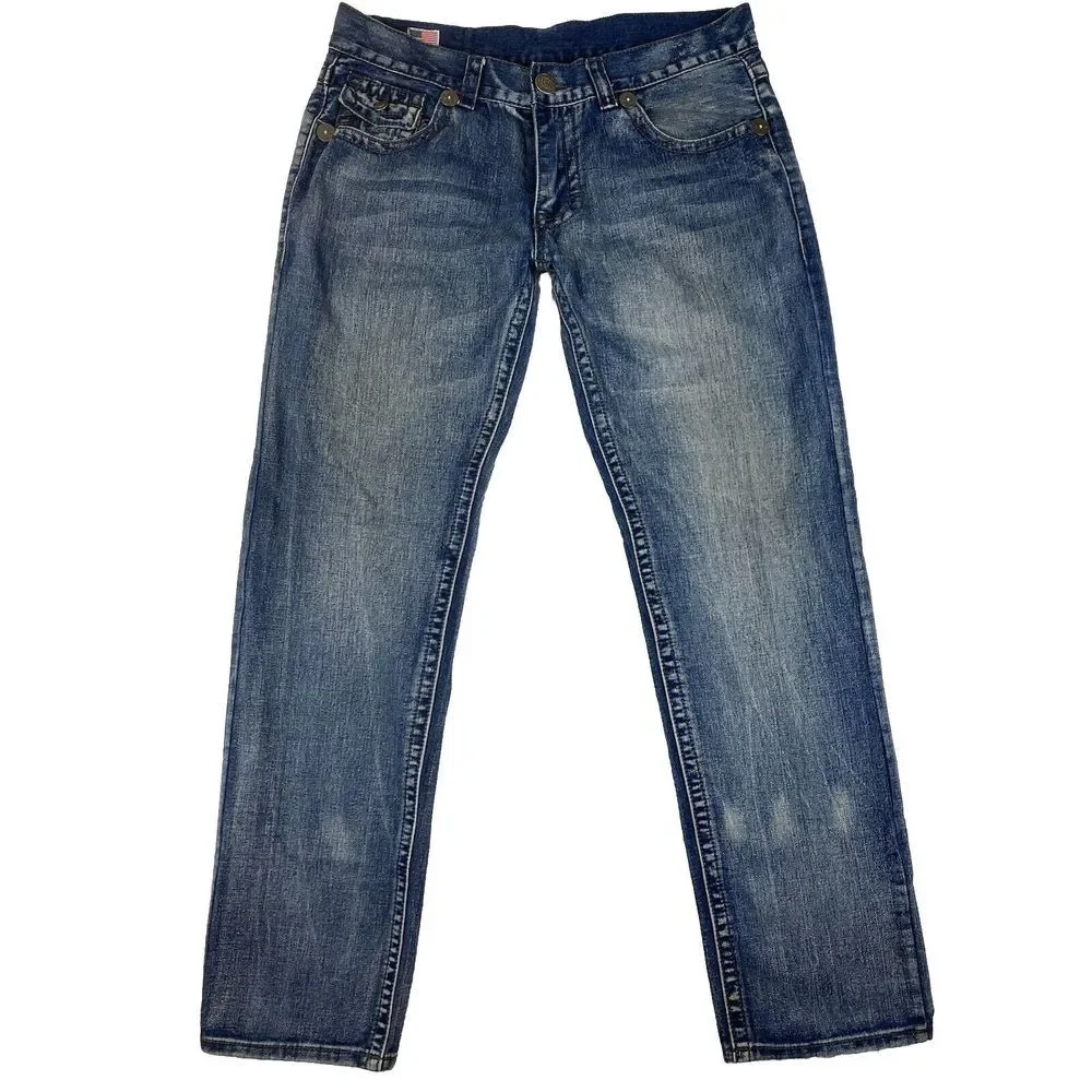 True Religion Jeans Men's Low Rise Medium Wash Size 38 (38x35 Measured)